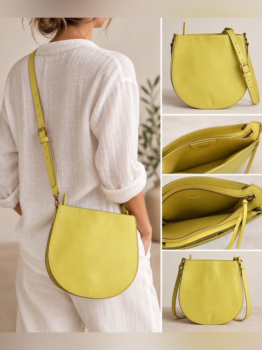 Madewell | The Simple Crossbody Bag Chartreuse (Yellow) Leather